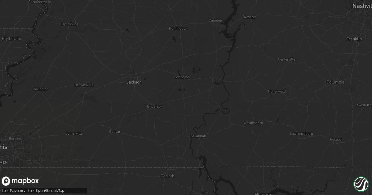 Hail map in Reagan, TN on July 21, 2026