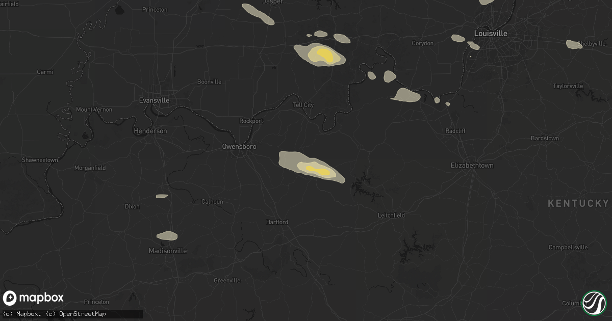 Hail map in Reynolds Station, KY on July 21, 2026