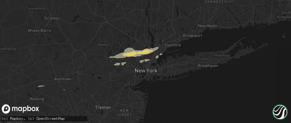 Hail map in Ridgefield, NJ on July 21, 2026