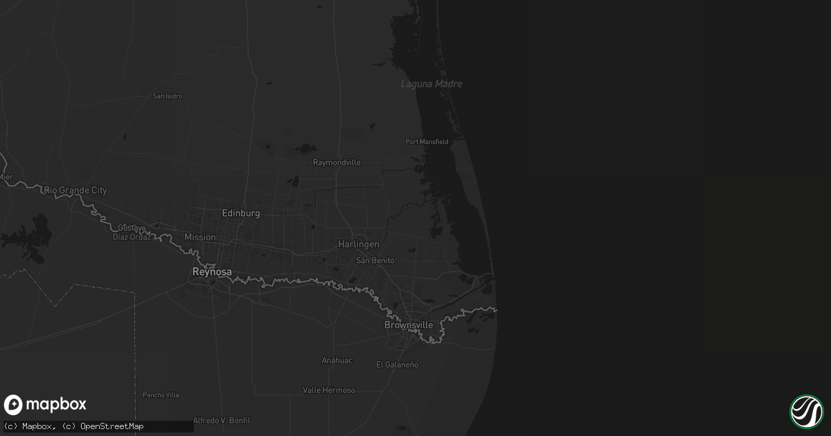 Hail map in Rio Hondo, TX on July 21, 2026