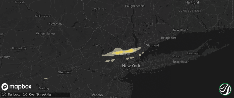 Hail map in Riverdale, NJ on July 21, 2026