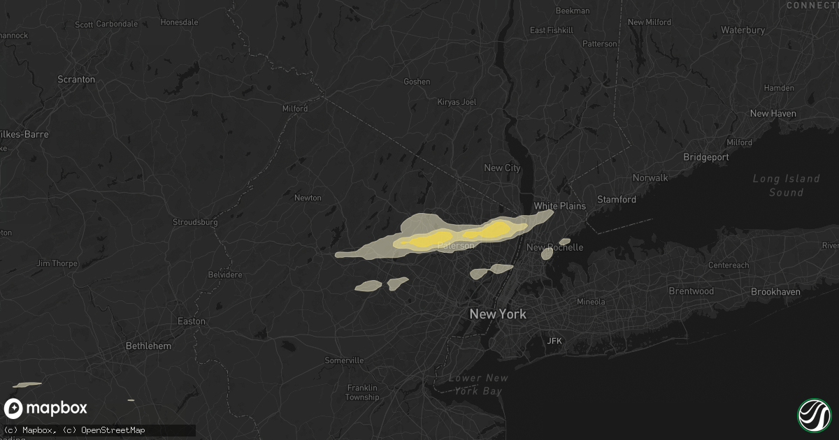 Hail map in Riverdale, NJ on July 21, 2026