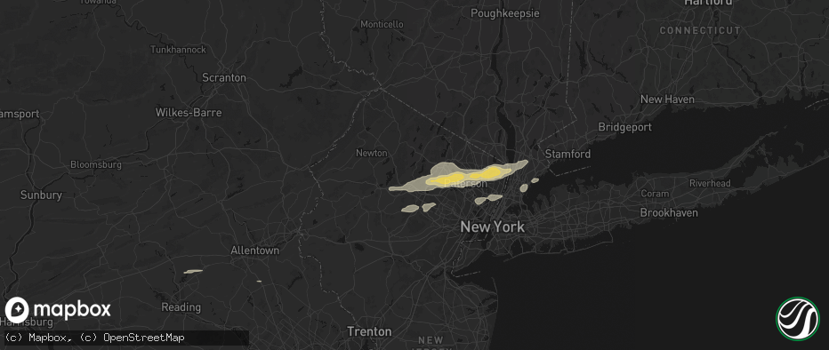 Hail map in Rockaway, NJ on July 21, 2026