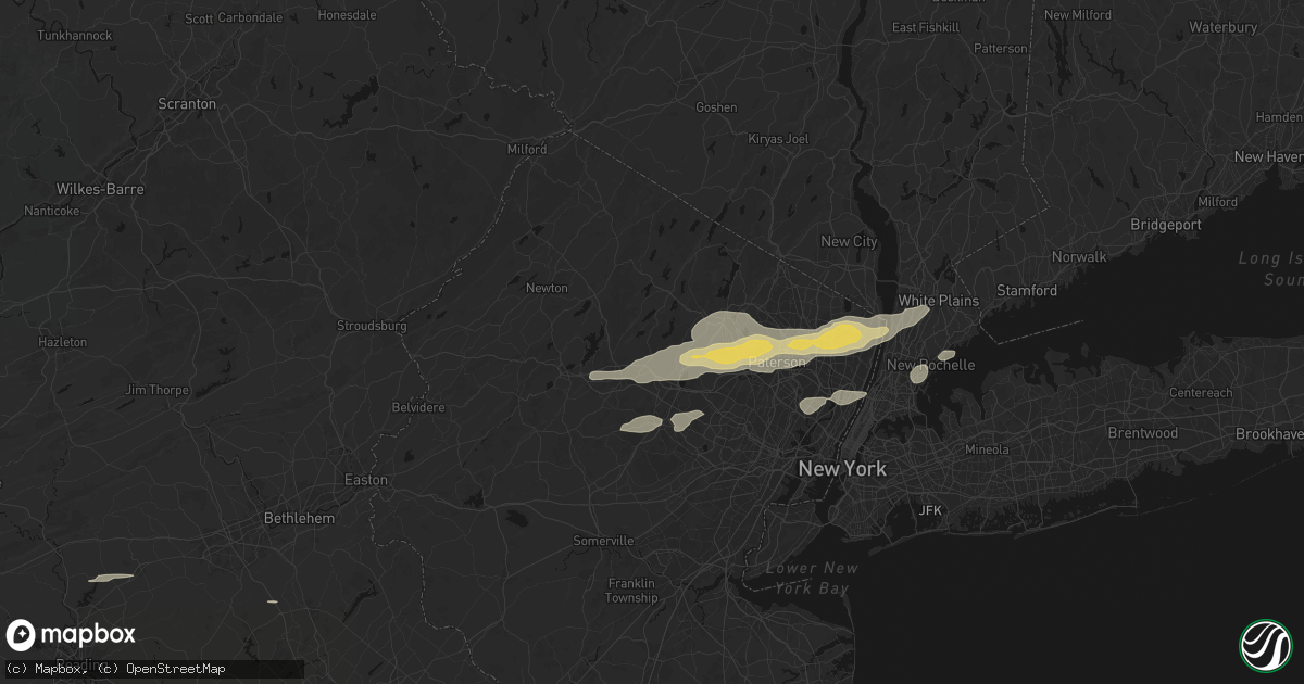Hail map in Rockaway, NJ on July 21, 2026