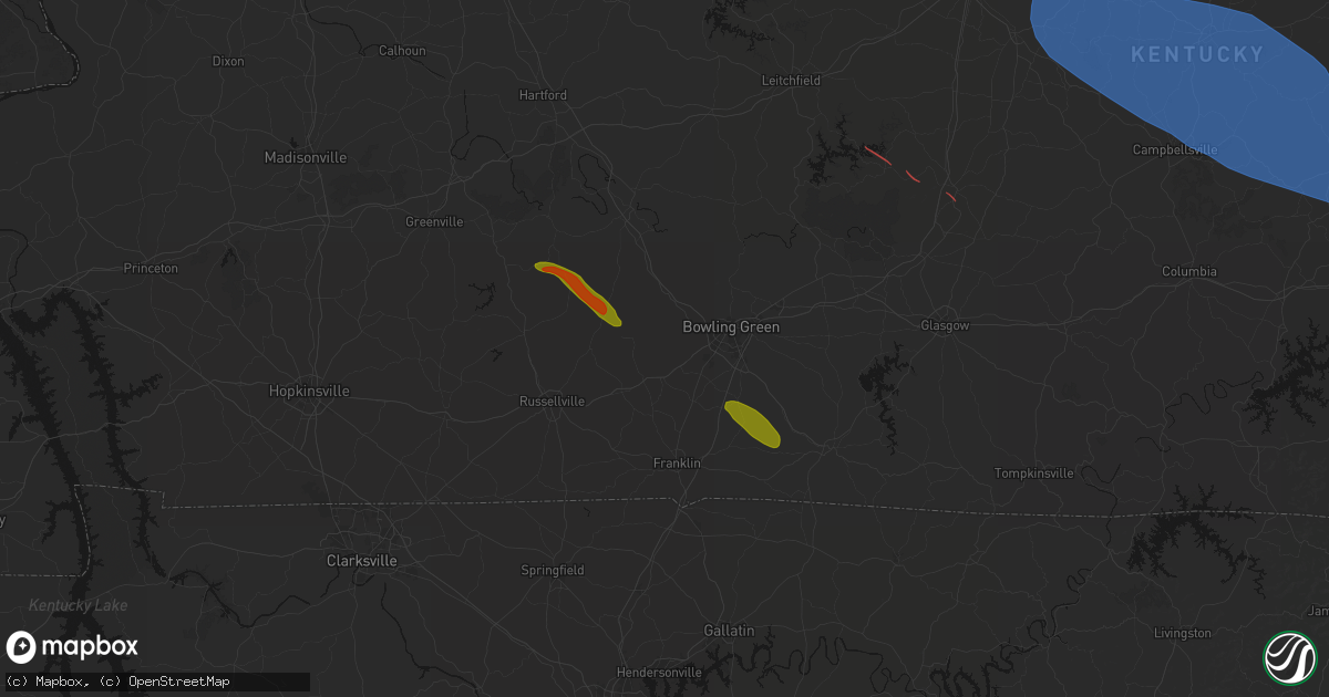 Hail map in Rockfield, KY on July 21, 2026