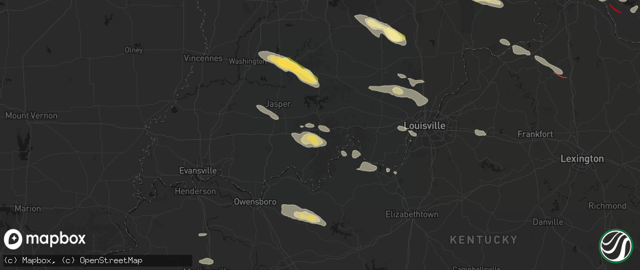 Hail map in Saint Croix, IN on July 21, 2026