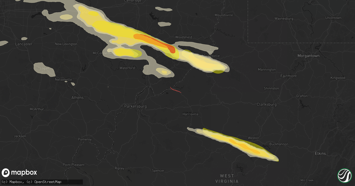 Hail map in Saint Marys, WV on July 21, 2026