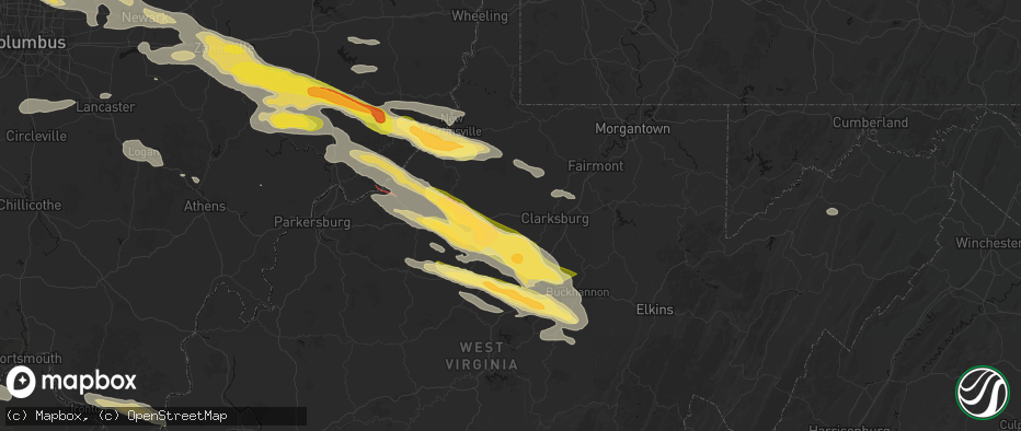 Hail map in Salem, WV on July 21, 2026