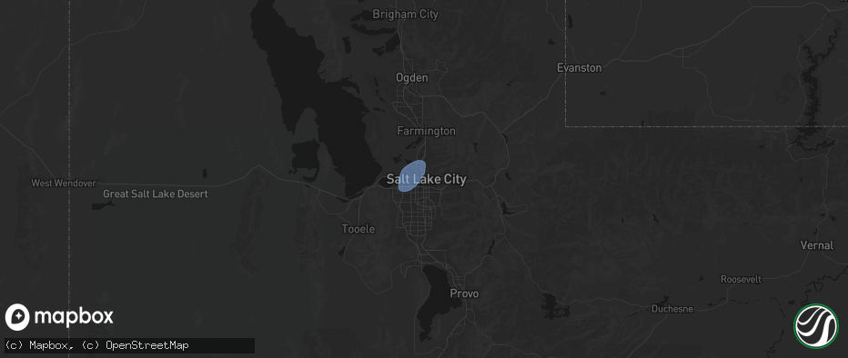 Hail map in Salt Lake City, UT on July 21, 2026