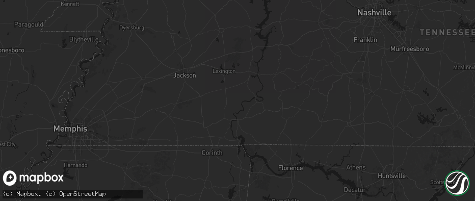 Hail map in Saltillo, TN on July 21, 2026