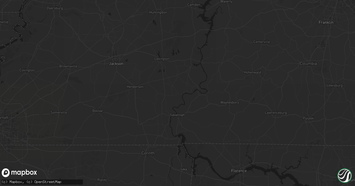 Hail map in Saltillo, TN on July 21, 2026
