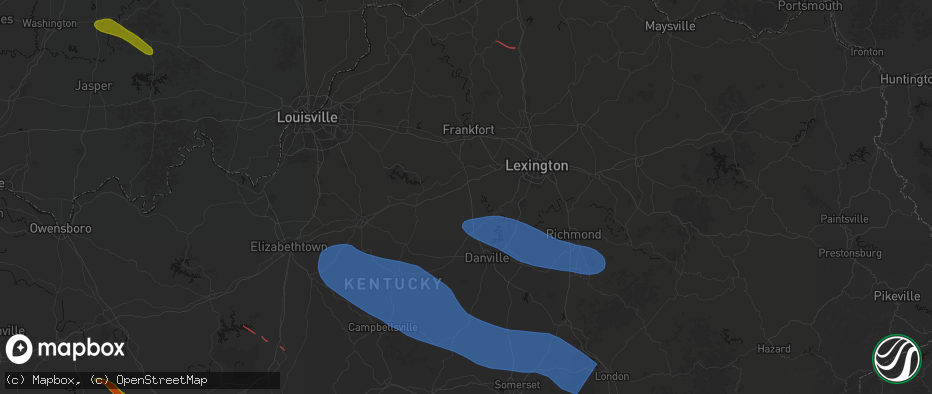 Hail map in Salvisa, KY on July 21, 2026