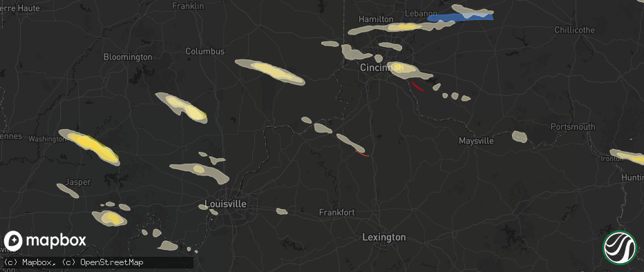 Hail map in Sanders, KY on July 21, 2026