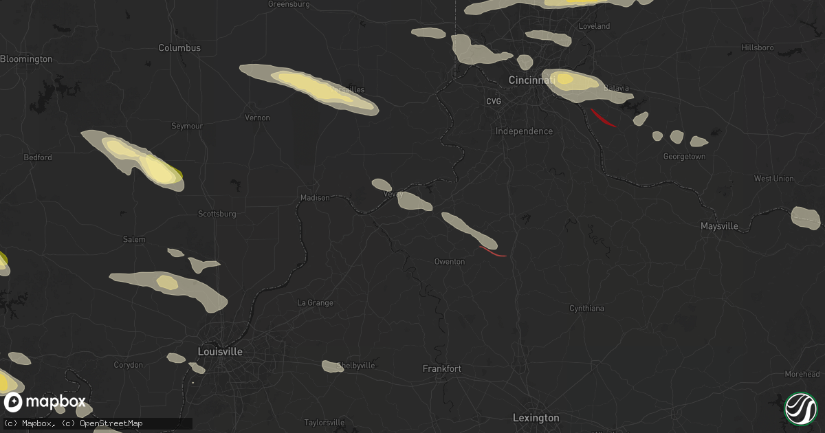 Hail map in Sanders, KY on July 21, 2026