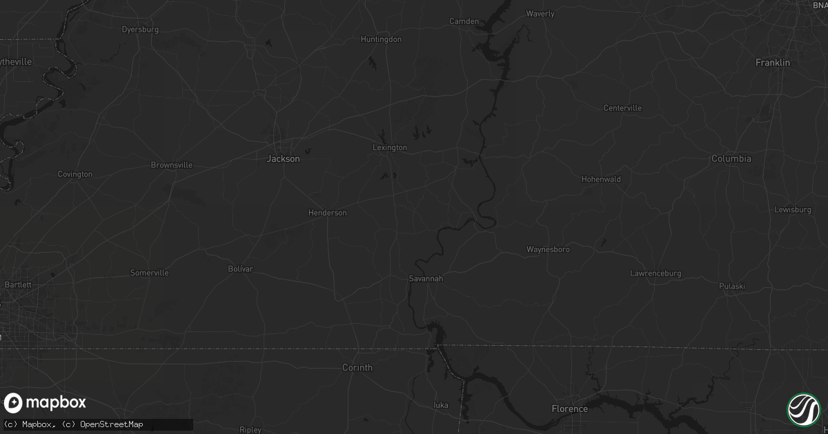 Hail map in Sardis, TN on July 21, 2026
