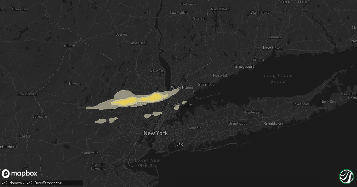 Hail map in Scarsdale, NY on July 21, 2026