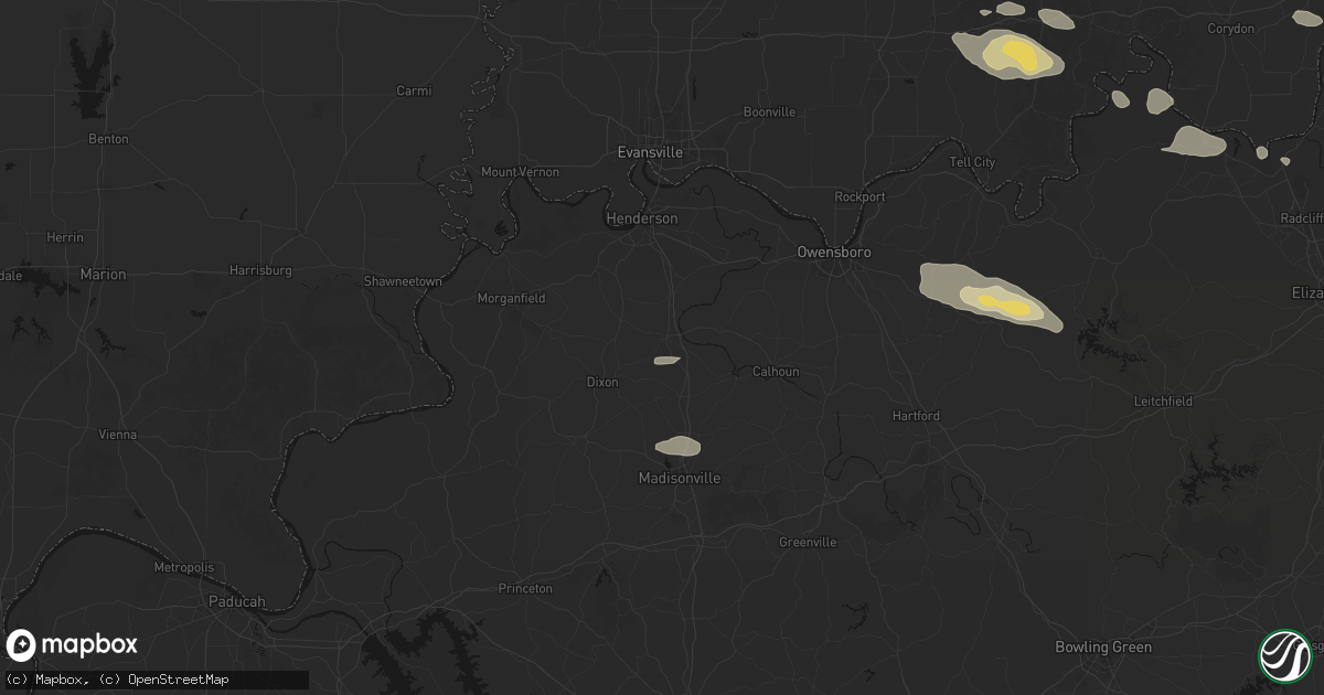 Hail map in Sebree, KY on July 21, 2026