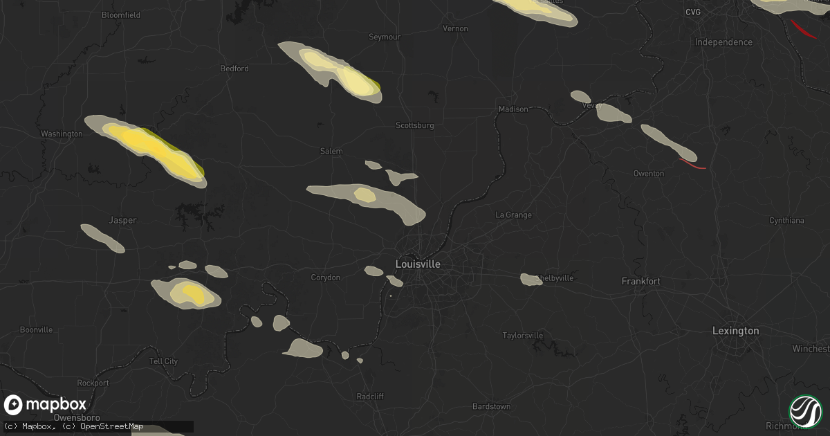 Hail map in Sellersburg, IN on July 21, 2026