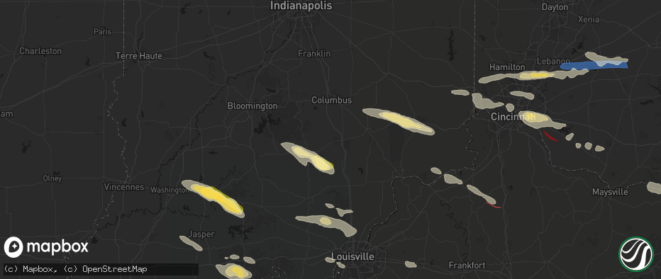 Hail map in Seymour, IN on July 21, 2026
