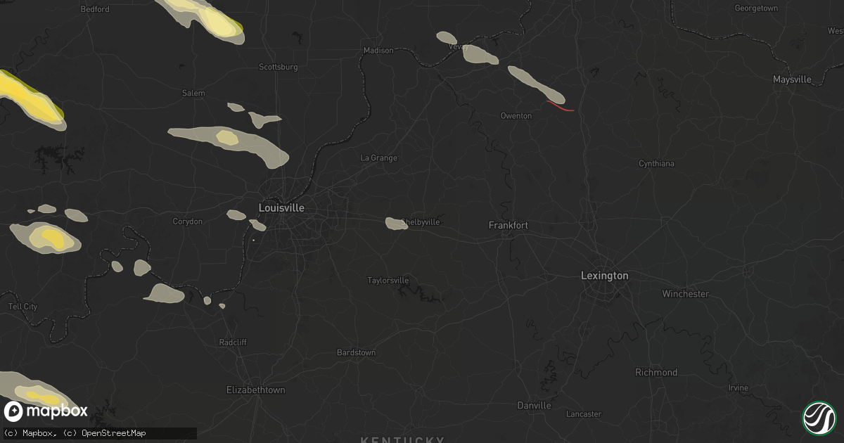Hail map in Shelbyville, KY on July 21, 2026