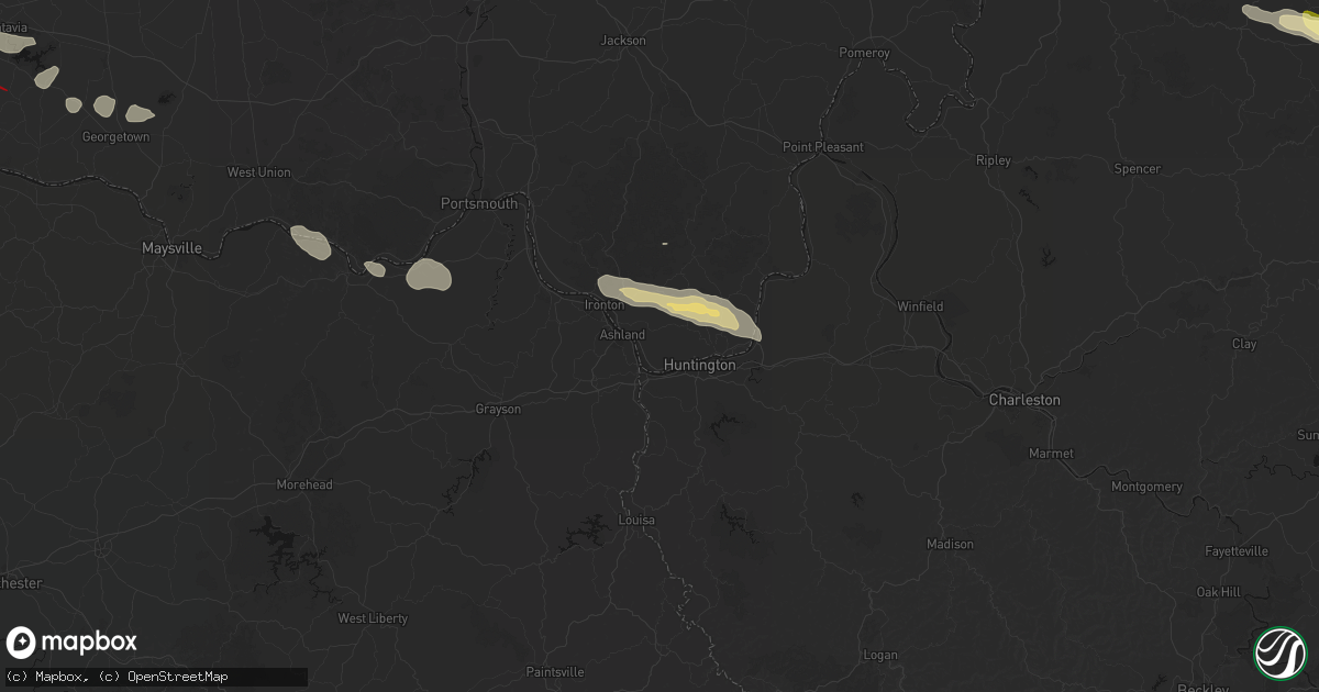 Hail map in South Point, OH on July 21, 2026