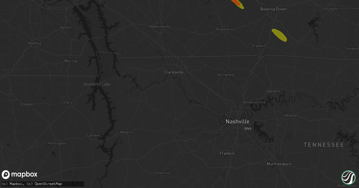 Hail map in Southside, TN on July 21, 2026
