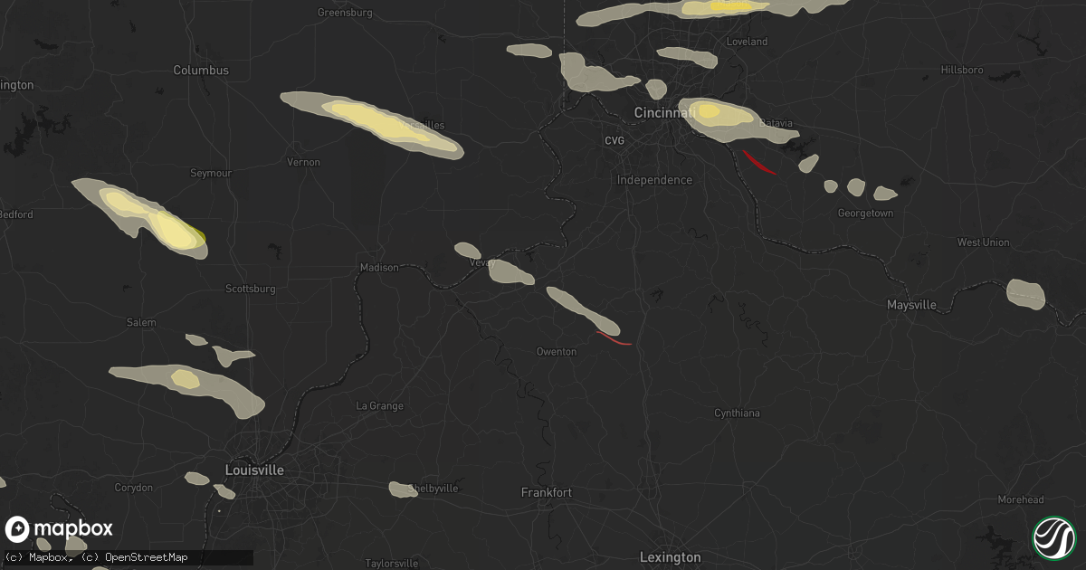 Hail map in Sparta, KY on July 21, 2026