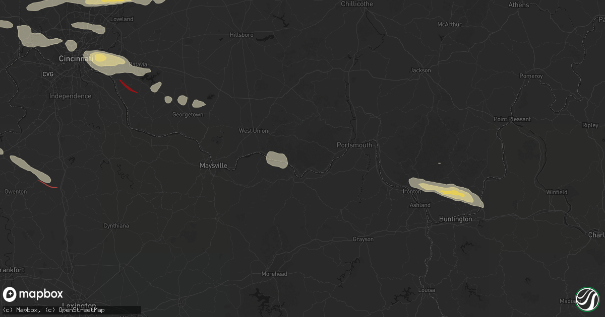 Hail map in Stout, OH on July 21, 2026