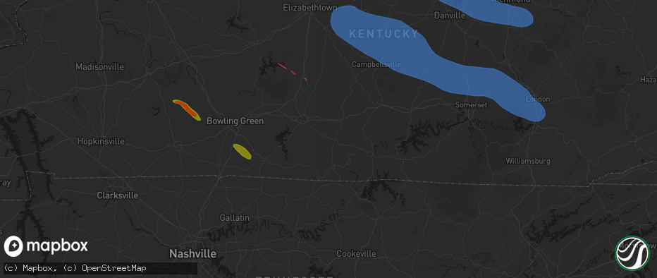 Hail map in Summer Shade, KY on July 21, 2026