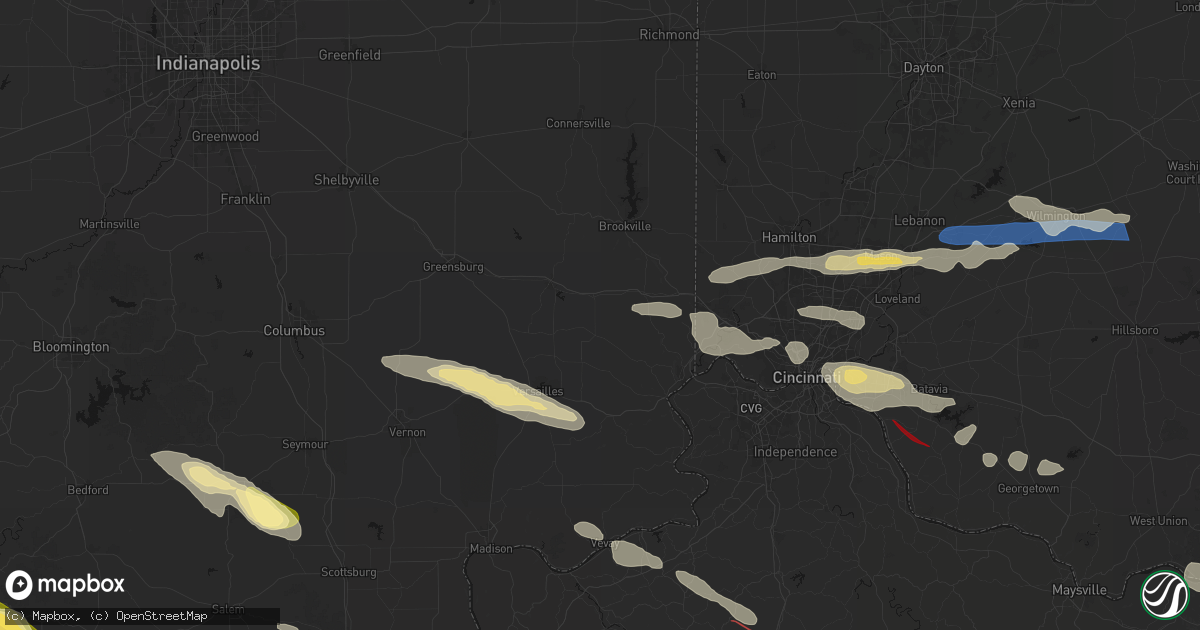 Hail map in Sunman, IN on July 21, 2026
