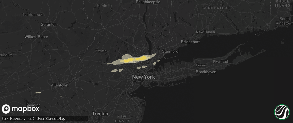 Hail map in Tenafly, NJ on July 21, 2026