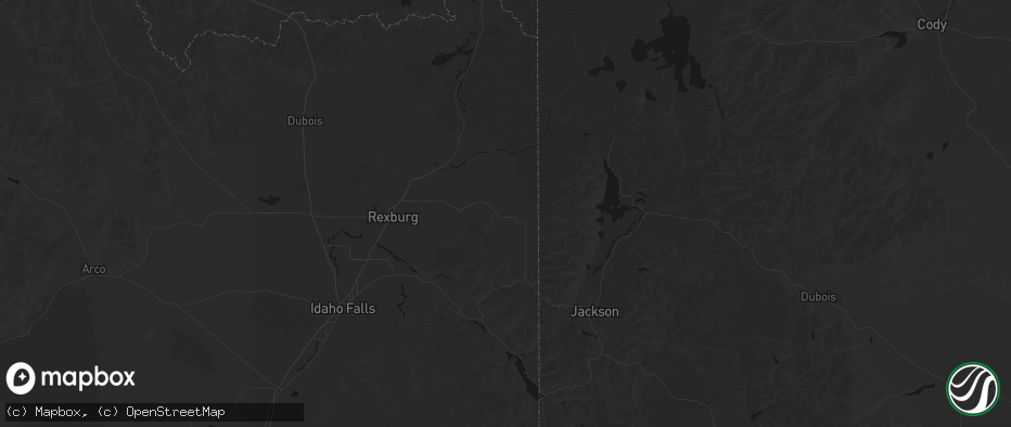 Hail map in Tetonia, ID on July 21, 2026