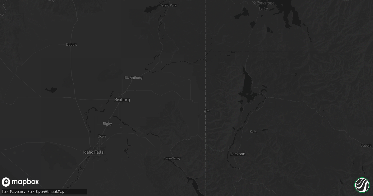 Hail map in Tetonia, ID on July 21, 2026