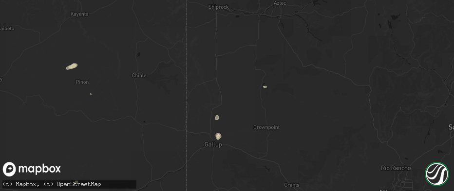 Hail map in Tohatchi, NM on July 21, 2026