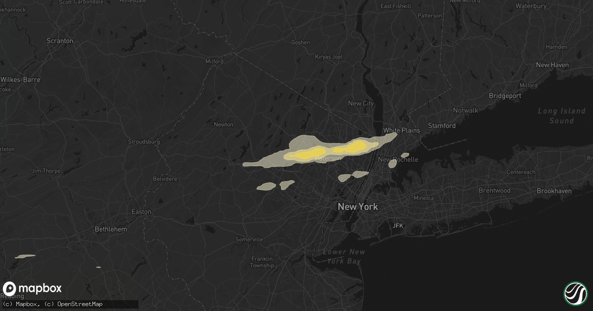 Hail map in Towaco, NJ on July 21, 2026