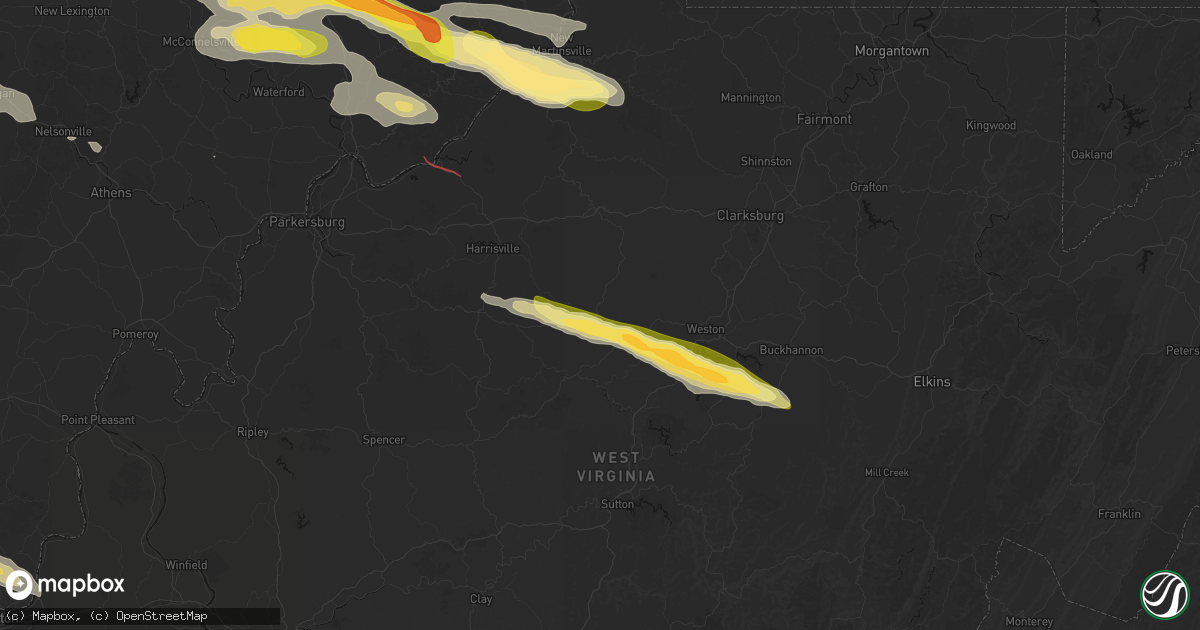 Hail map in Troy, WV on July 21, 2026