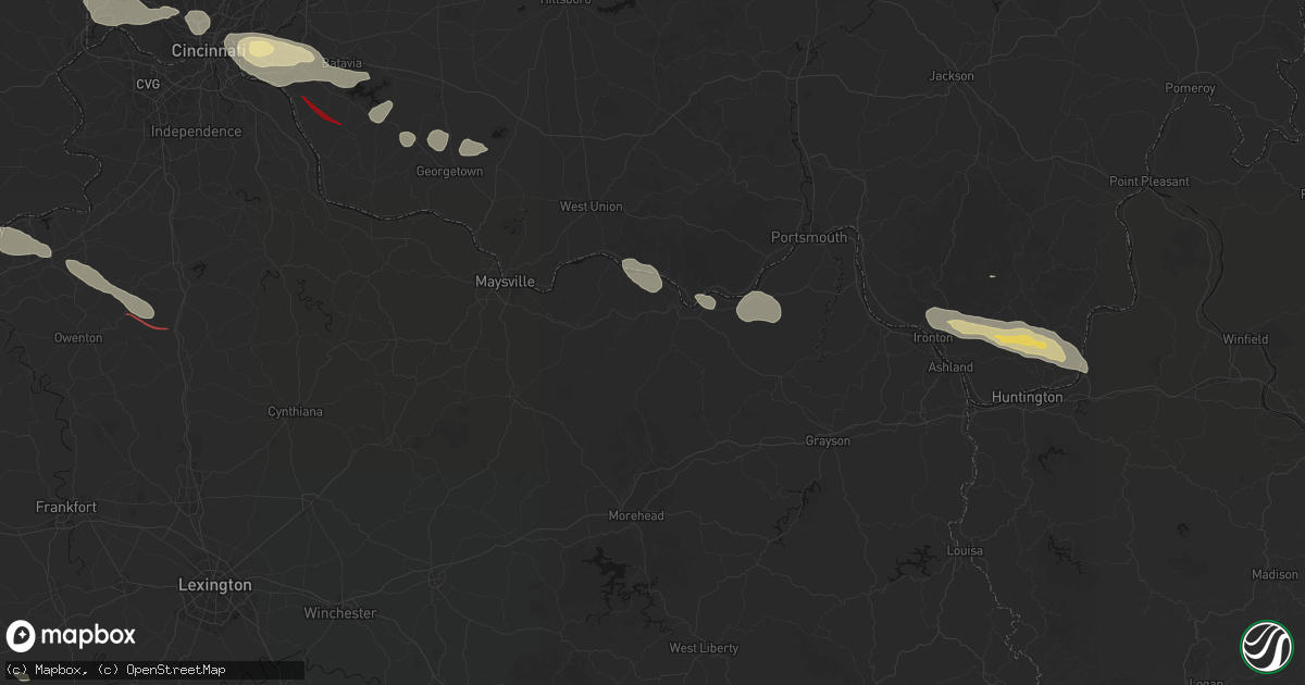 Hail map in Vanceburg, KY on July 21, 2026