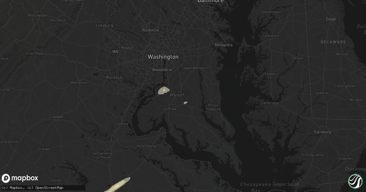 Hail map in Waldorf, MD on July 21, 2026