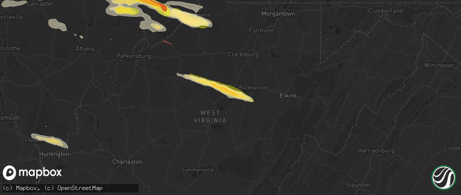 Hail map in Walkersville, WV on July 21, 2026