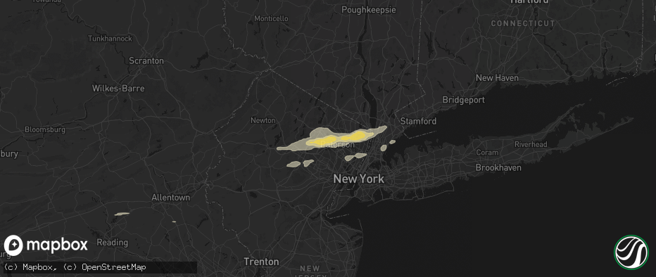Hail map in Wayne, NJ on July 21, 2026