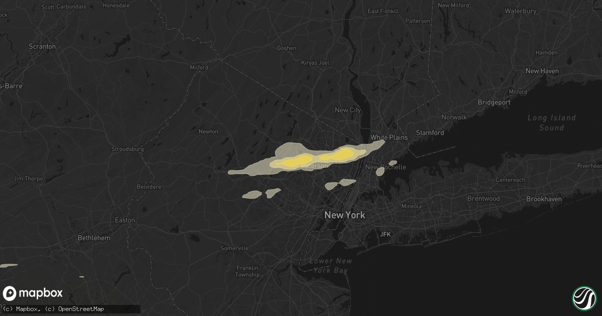 Hail map in Wayne, NJ on July 21, 2026