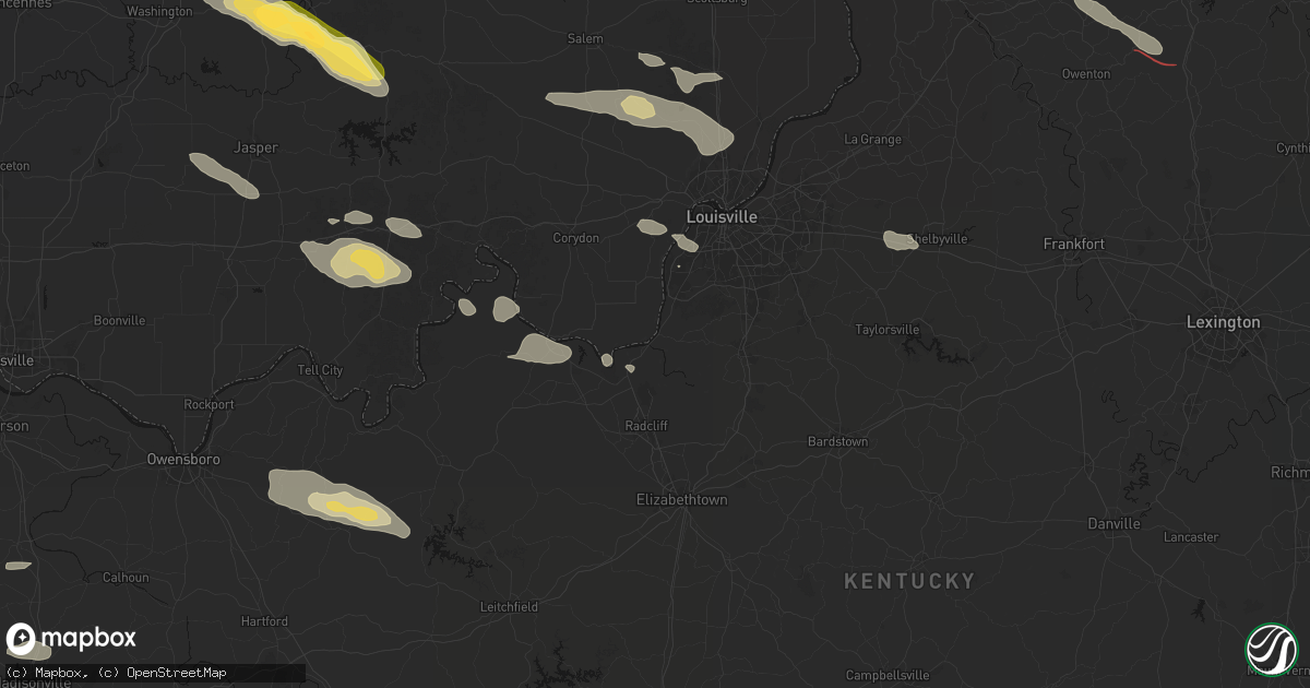 Hail map in West Point, KY on July 21, 2026