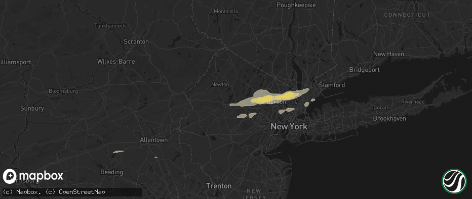 Hail map in Wharton, NJ on July 21, 2026