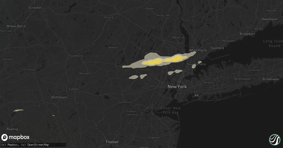 Hail map in Whippany, NJ on July 21, 2026