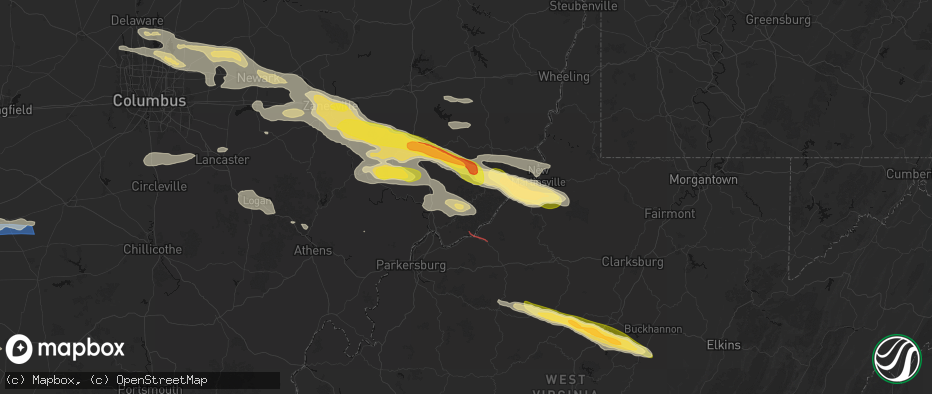 Hail map in Wingett Run, OH on July 21, 2026
