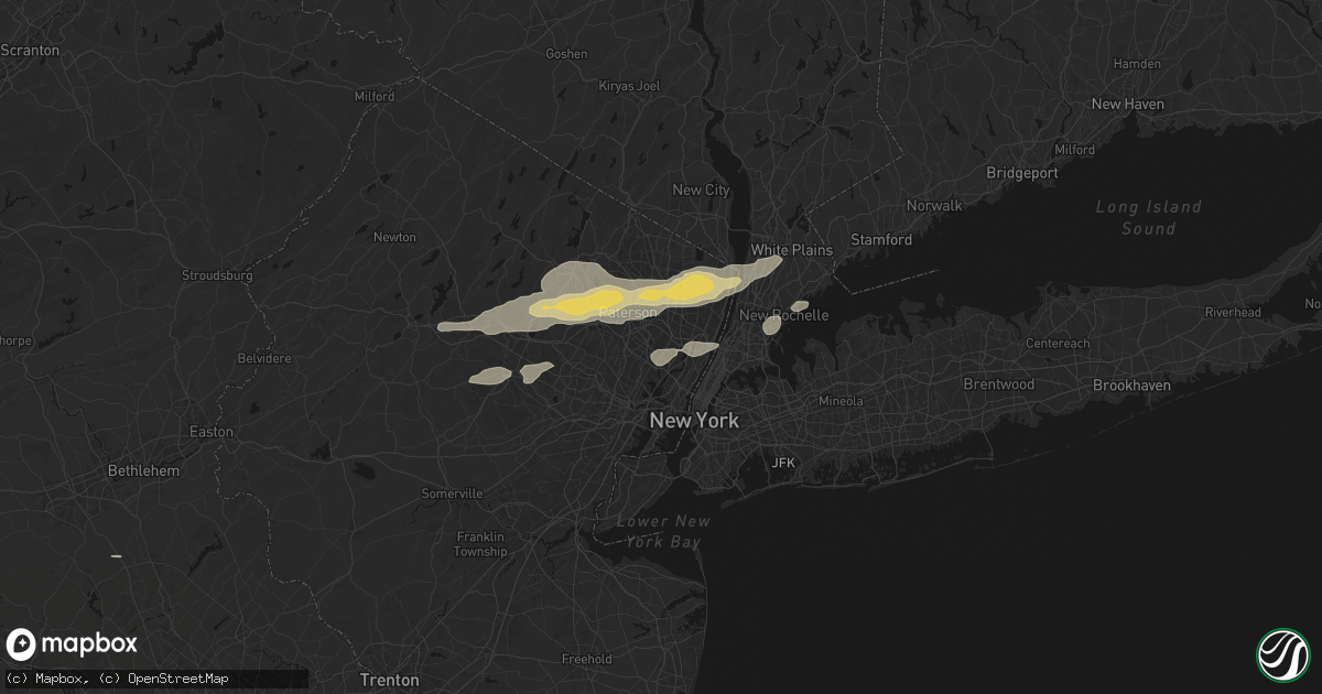 Hail map in Wood Ridge, NJ on July 21, 2026