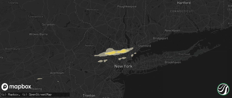 Hail map in Wyckoff, NJ on July 21, 2026