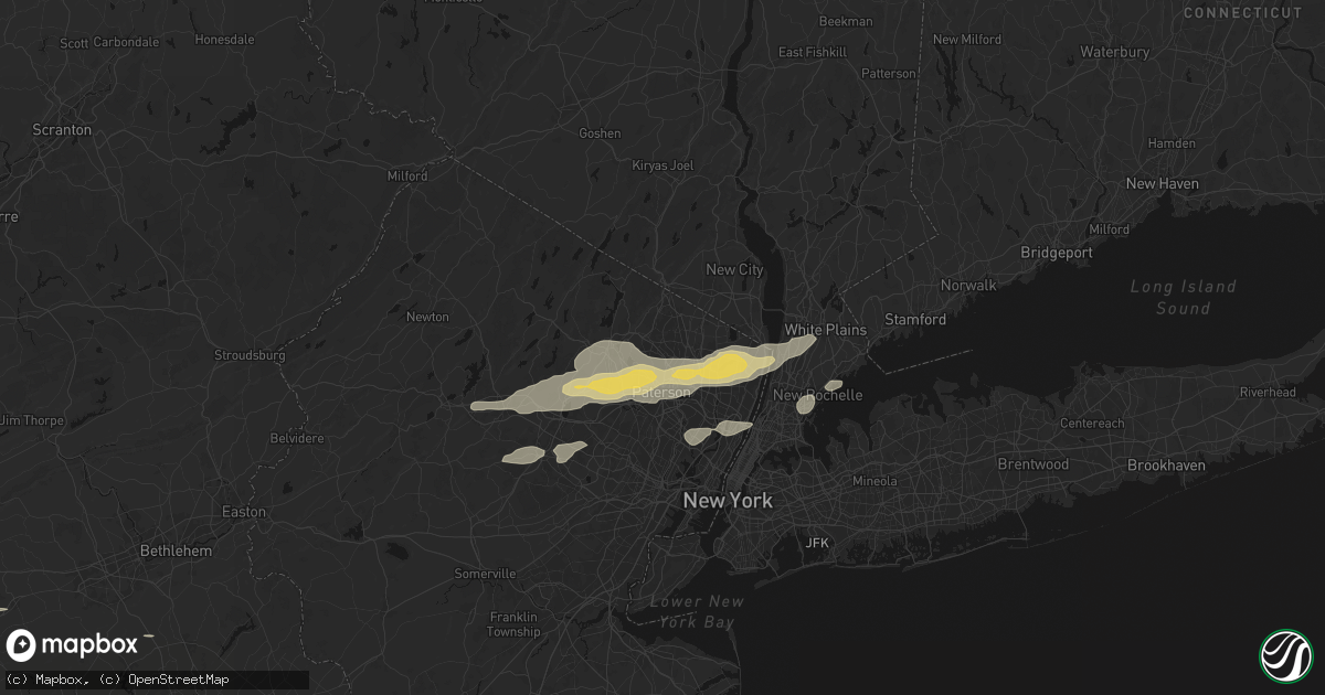 Hail map in Wyckoff, NJ on July 21, 2026