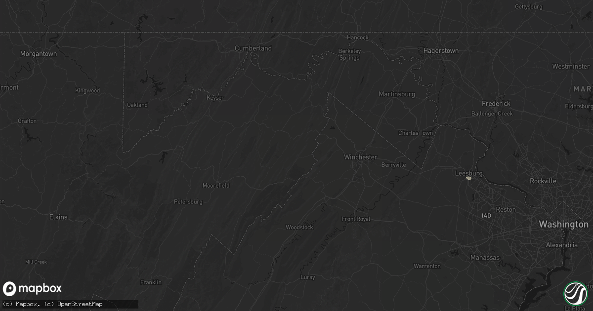 Hail map in Yellow Spring, WV on July 21, 2026