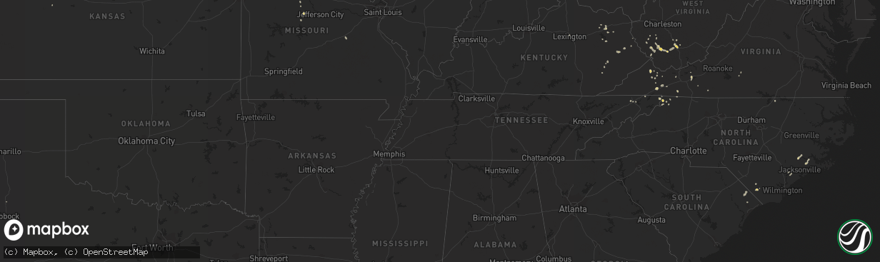 Hail map on July 22, 2011